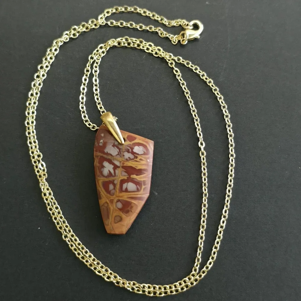 Noreena Jasper Pendant Brown Stone on 23